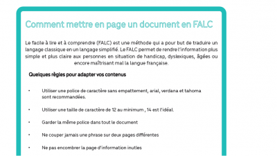 Comment mettre en page un document en FALC